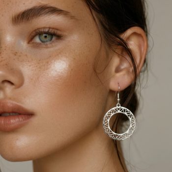 Earrings wire craft circle trefoil leaf 1