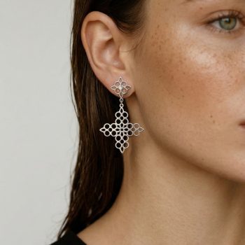 Náušnice modrotlač krížik 1