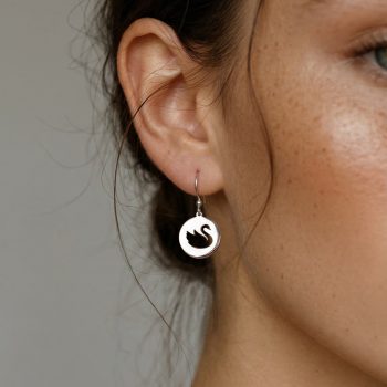 Náušnice labuť kruh mini