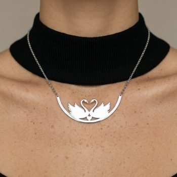 Necklace swan couple