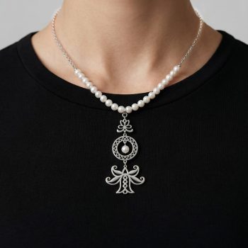 Prívesok ĽALIA- kruh a perlou -retiazka/perly