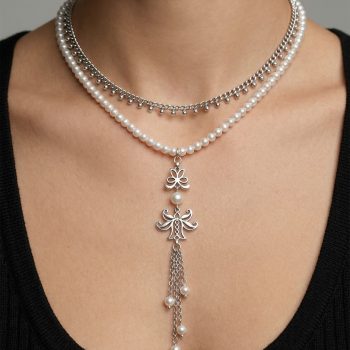 Double-Layer Necklace Lily 1 – Chain / Pearls