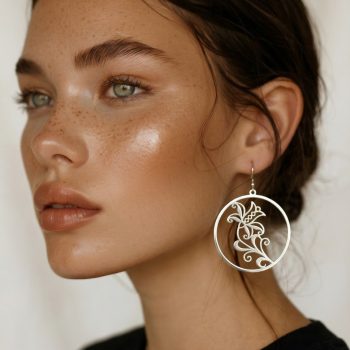 Náušnice ľalia kruh 4cm - 2