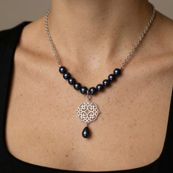 Náhrdelník  Libay ornament 2,3cm + perla slza