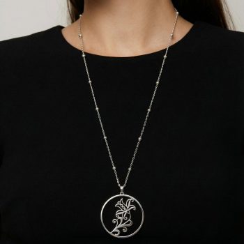 Prívesok ľalia kruh 4cm - 2