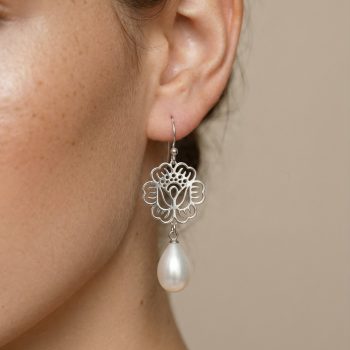 Náušnice mak 1 perla slza