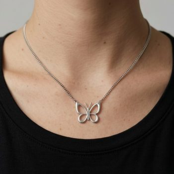 Necklace blue butterfly