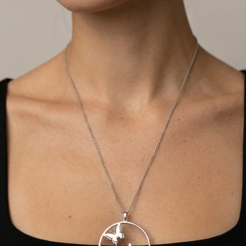 Prívesok 2 motýle - vidlochvost - kruh