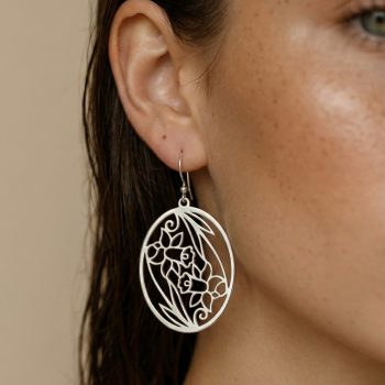 Náušnice narcis ovál 1