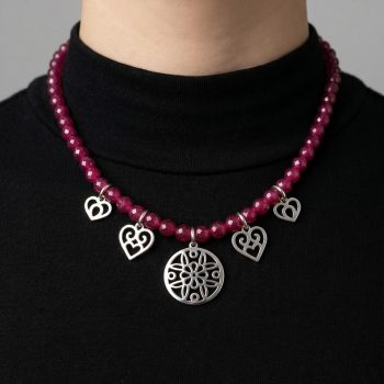 Náhrdelník -  Polomka 3  + rubínový achát