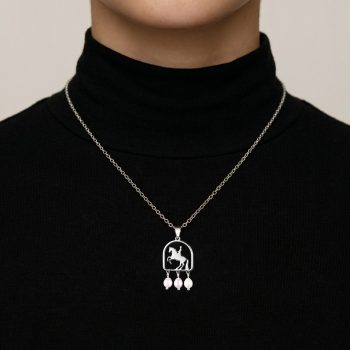 Pirouette Rider Pendant + Teardrop Pearls