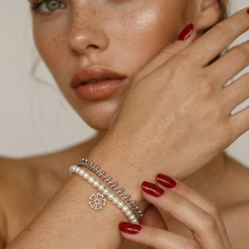 Náramok Vajnory kvietok – retiazka perly dvojitá