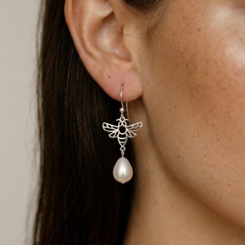 Náušnice včela 5 + perla slza