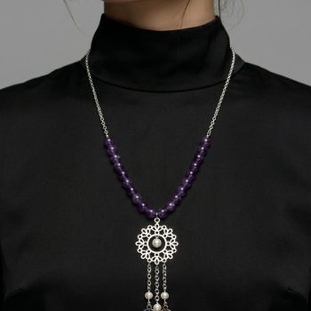 Náhrdelník - Závadka ornament 3 + fialový ametyst