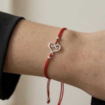 Náramok šnúrka MINI - srdce čipka SymBBolika