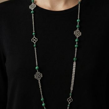 Retiazka štvorlístky 1 - malachit