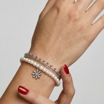 Náramok trakovice kvietok 1– retiazka perly dvojitá