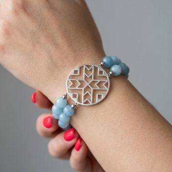 Náramok geometria - akvamarín