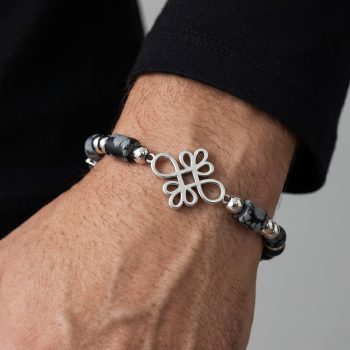 Pánsky náramok nekonečno obsidián