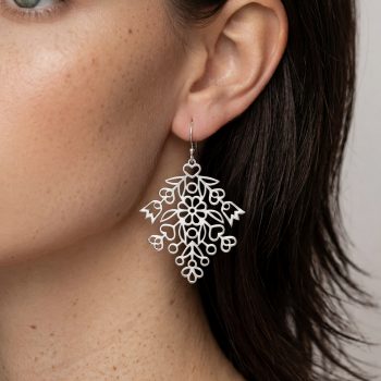 Náušnice Polomka kvietky ornament vejár 1