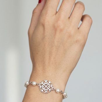 Bracelet Snowflake 2 – chain + pearls