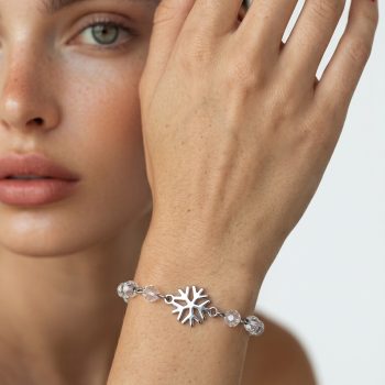 Mini Snowflake Bracelet – Chain + Crystal