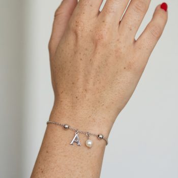 Bracelet Abeceda – chain + pearl 1