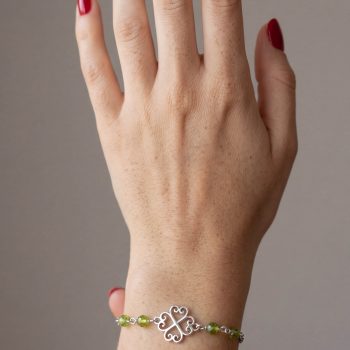 Bracelet Four-leaf Clover 2 – chain + green zircon