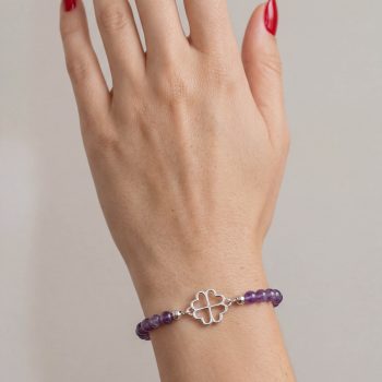 Bracelet Four-leaf Clover Závadka MINI – purple amethyst