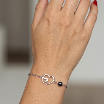 Náramok srdce ornamentika - retiazka + perla