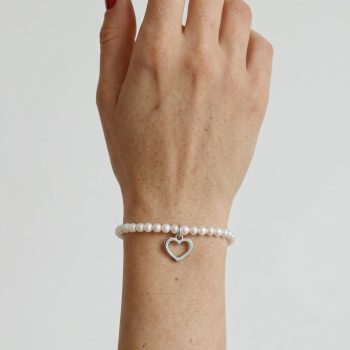 Bracelet Závadka Heart MINI – chain – pearls