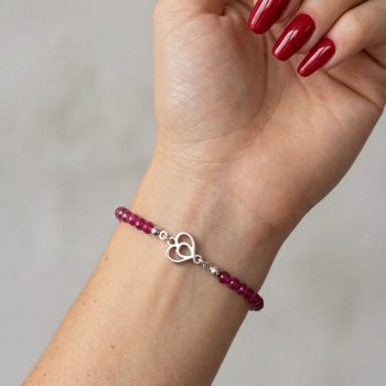 Bracelet Heart Polomka 1 – ruby corundum