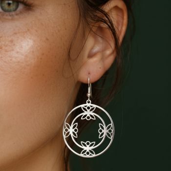 Earrings wire craft circle trefoil leaf 2