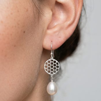 Earrings golf 3 + tear pearl