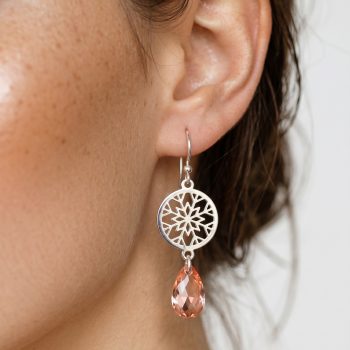 Náušnice snehová vločka kruh mini 1 - Swarovski