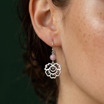 Earrings Ábelová  flower 2 + kunzite