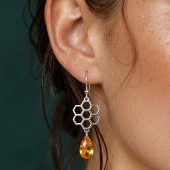 Náušnice včelí plást 1 - swarovski