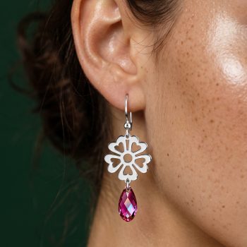 Náušnice kvietok vajnory swarovski