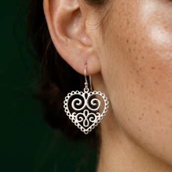 Náušnice srdce ornament 1