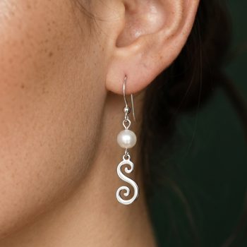 Earrings wire craft loops 2 + white pearl