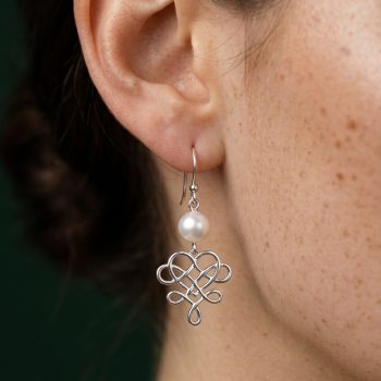 Earrings wire craft heart 1+ pearl