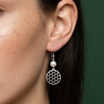 Earrings golf 3 with pearl