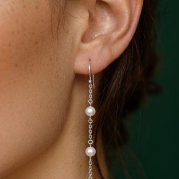 Earrings Novohrad ornament star 1 - long + pearls