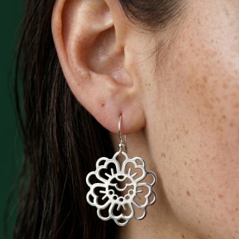 Earrings blueprint flower+ Hook
