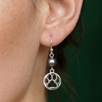 Earrings cat paw Izabela + pearl