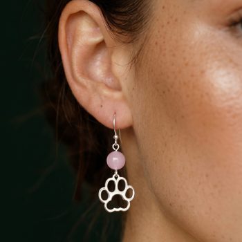 Earrings cat paw IZI 2 + cat's eye