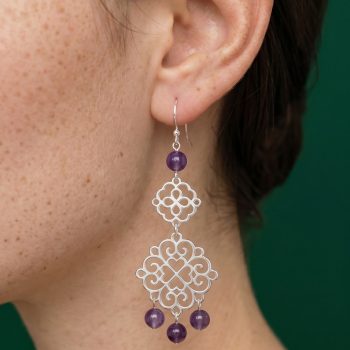 Náušnice Závadka ornament 2 štvorlístok - háčik