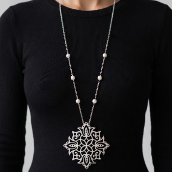 Prívesok Cíferský ornament 5 + perly krátky