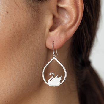 Earrings swan - tear