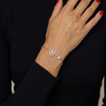 Bracelet wire craft quatrefoil 1 - chain + pearl